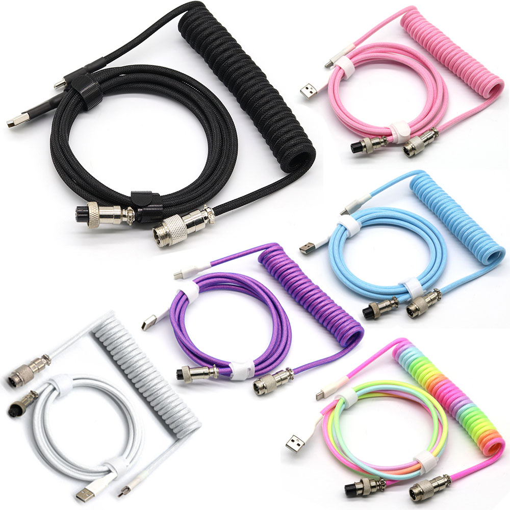 Gaming Keyboard Types - Mechanical Keyboard Coiled Cable Wire Type