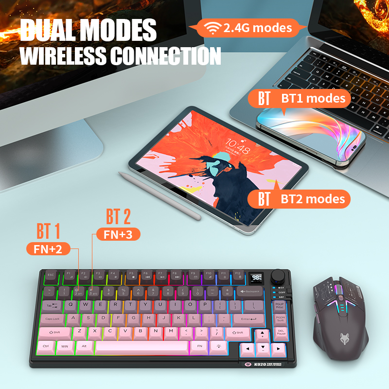Dual-Mode 2.4G Bluetooth Wirel - Gaming Keyboard Ergonomics ulasan dan harga