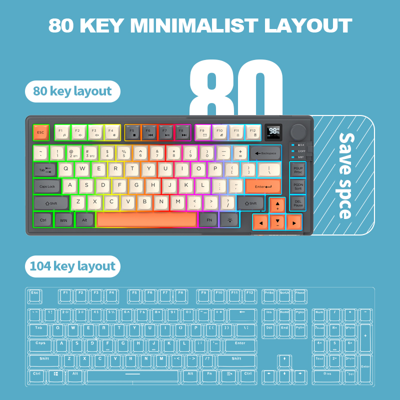 Dual-Mode 2.4G Bluetooth Wirel - Gaming Keyboard Ergonomics ulasan dan harga