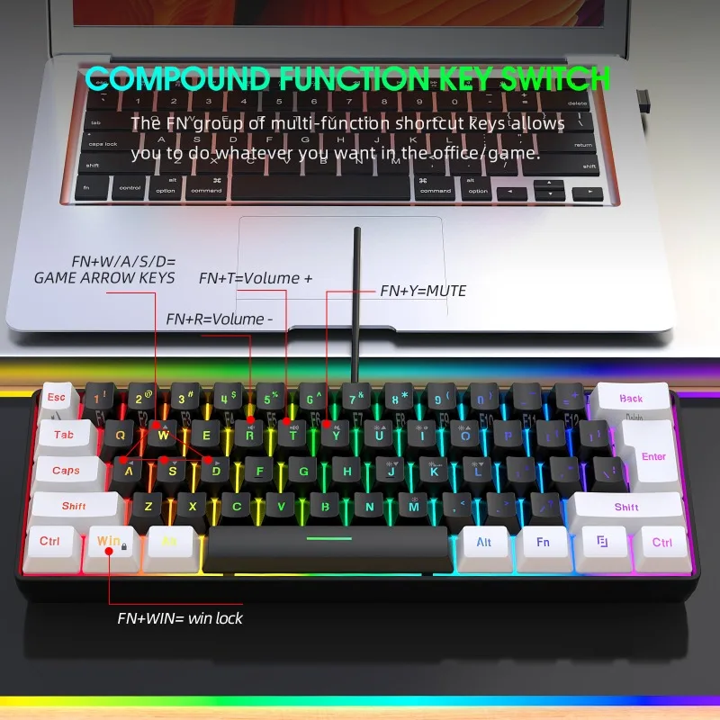 Keyboard and Mouse 60% Compute - Gaming Keyboard Ergonomics ulasan dan harga