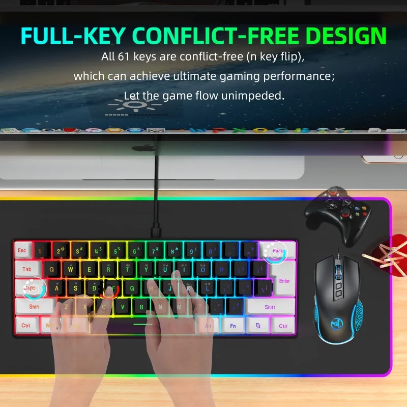 Keyboard and Mouse 60% Compute - Gaming Keyboard Ergonomics ulasan dan harga