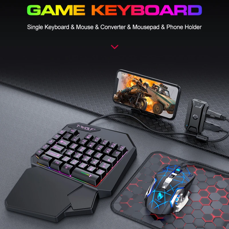 T-WOLF TF900 One Handed Keyboa - Gaming Keyboard Mini ulasan dan harga