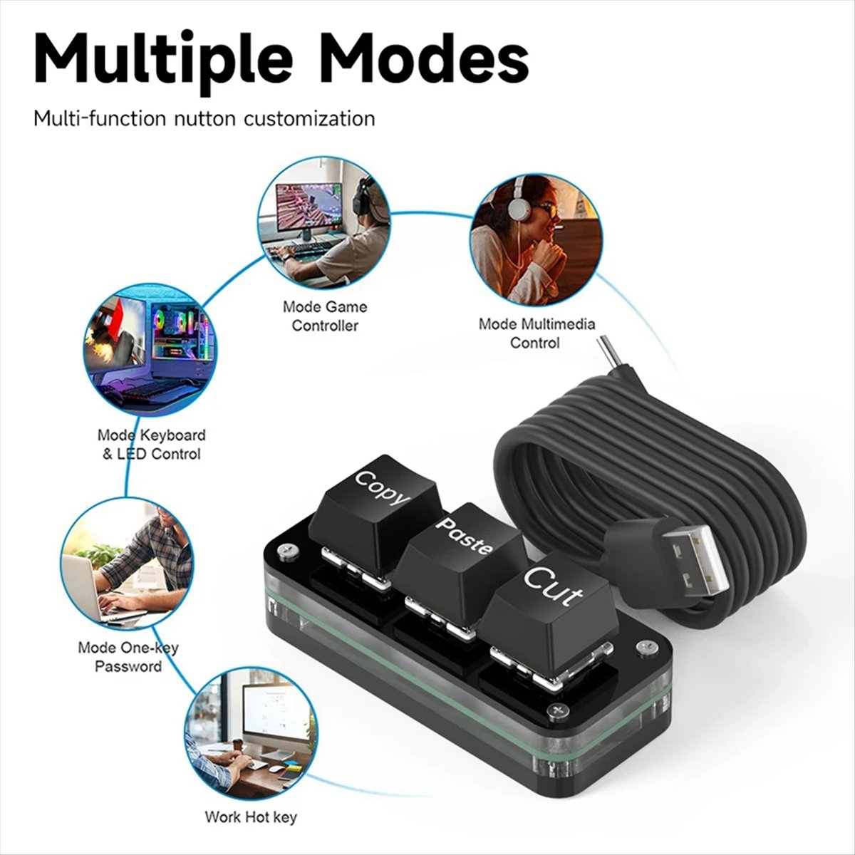 doyou 3 Keys Macro Programming - Gaming Keyboard Mini ulasan dan harga
